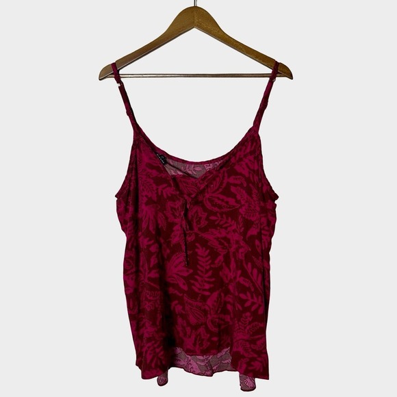 Torrid Cottage Boho Leaf Print Braided Strap Tank Top Large NWT Tropical Summer - Picture 7 of 13